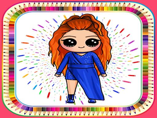 Coloring Book Game To Draw A Cute Creative Dolls